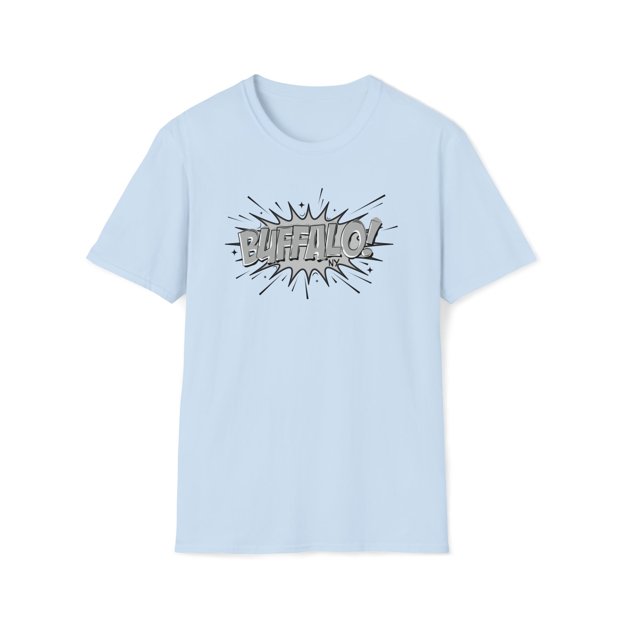 Black and White Comic Book style BUFFALO Unisex Softstyle T-Shirt