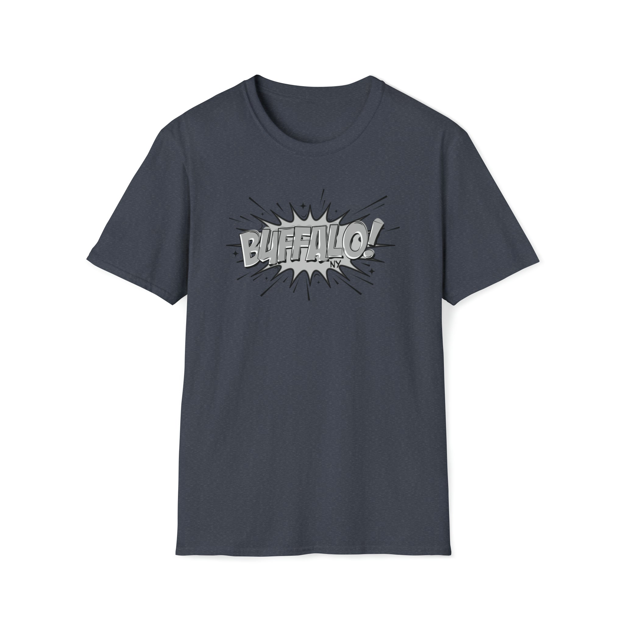Black and White Comic Book style BUFFALO Unisex Softstyle T-Shirt