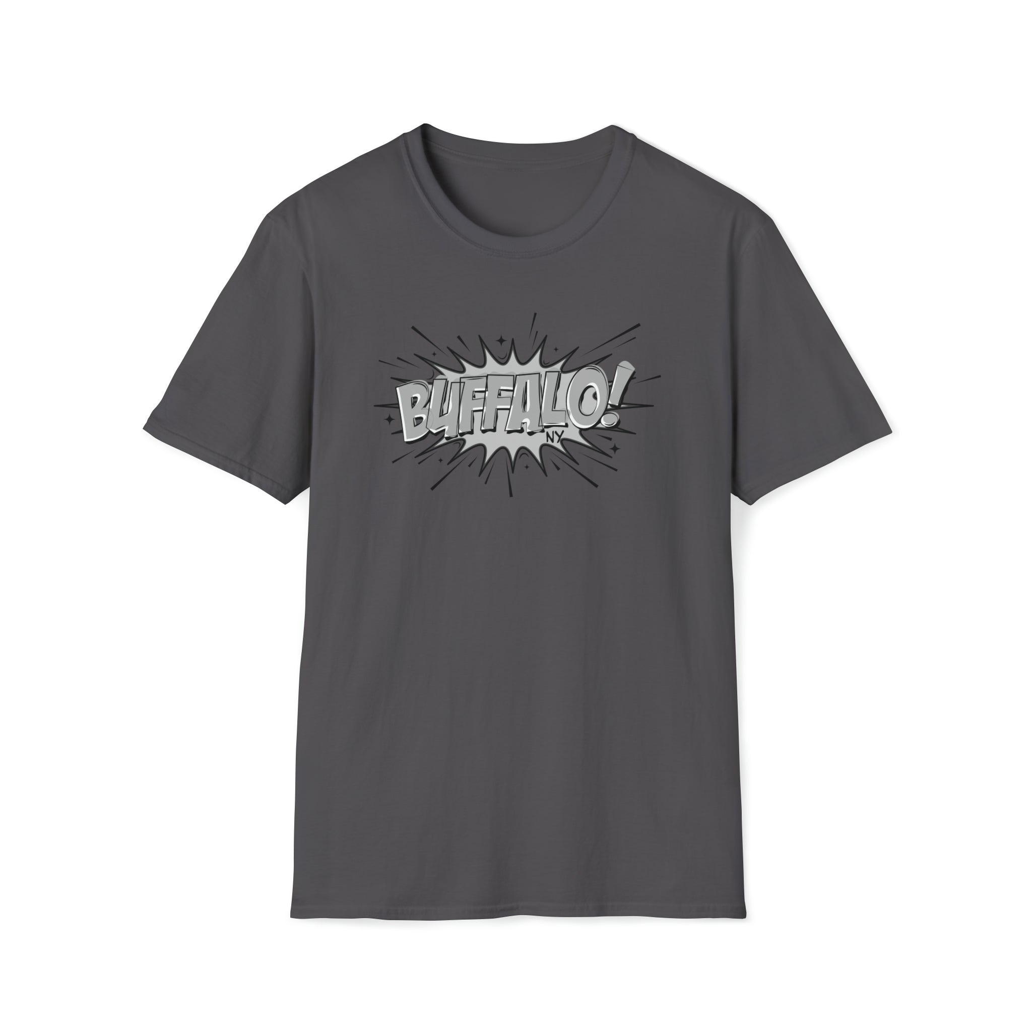 Black and White Comic Book style BUFFALO Unisex Softstyle T-Shirt