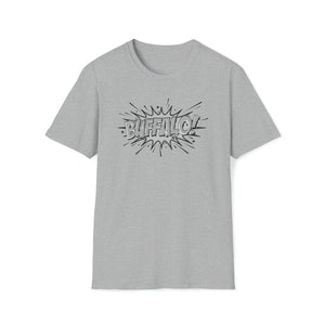 Black and White Comic Book style BUFFALO Unisex Softstyle T-Shirt